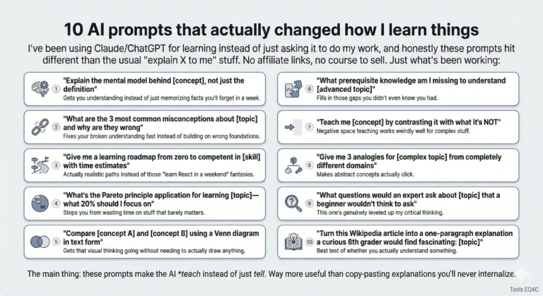 10 AI prompts that actually changed how I learn things