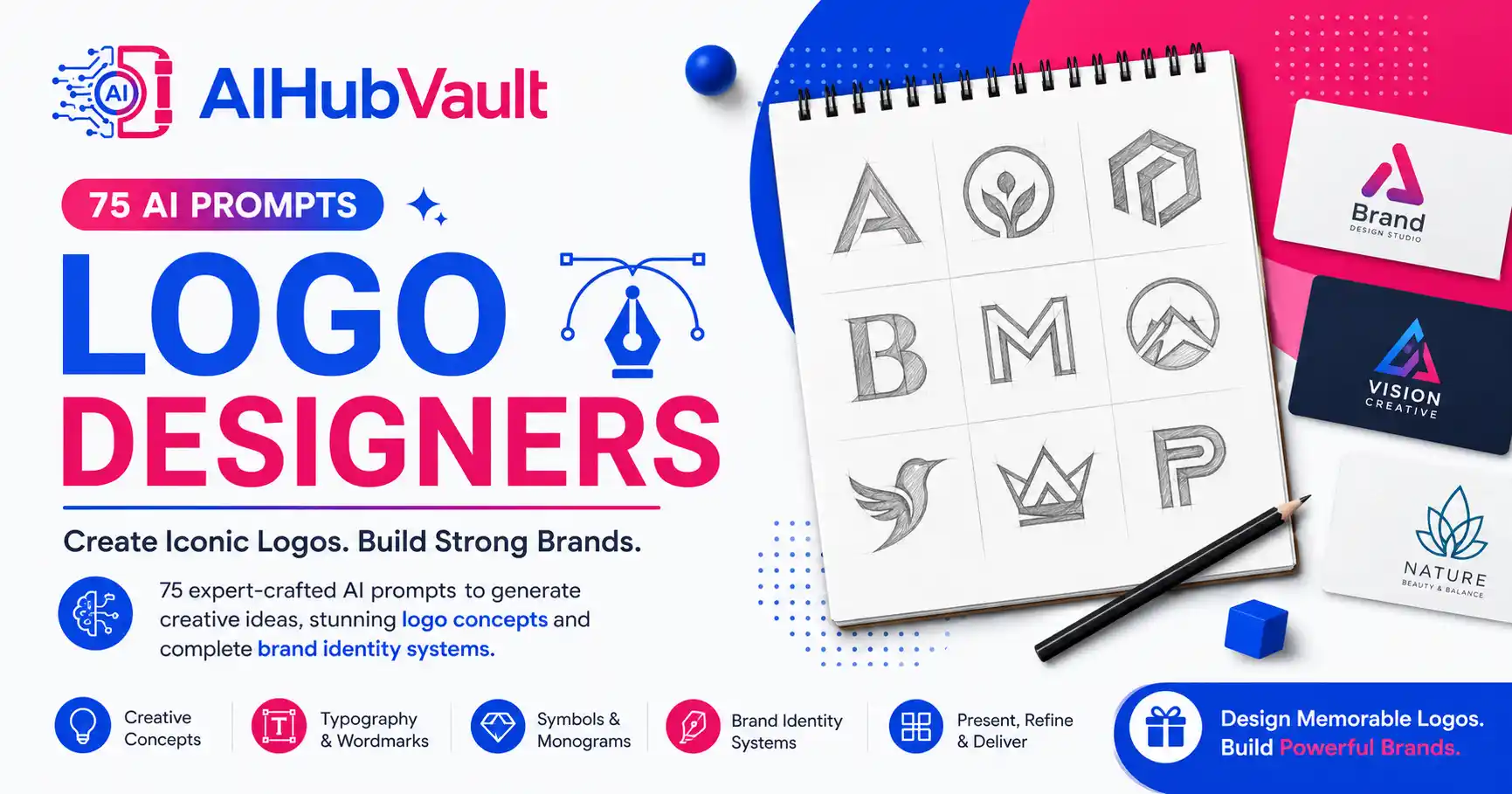 75 AI Prompts for Logo Designers